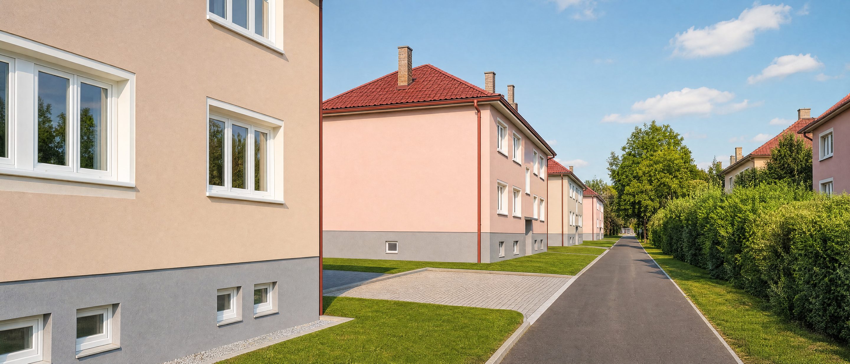 Vizualizace bytových domů v ulici Dukelská v Orlové po rekonstrukci